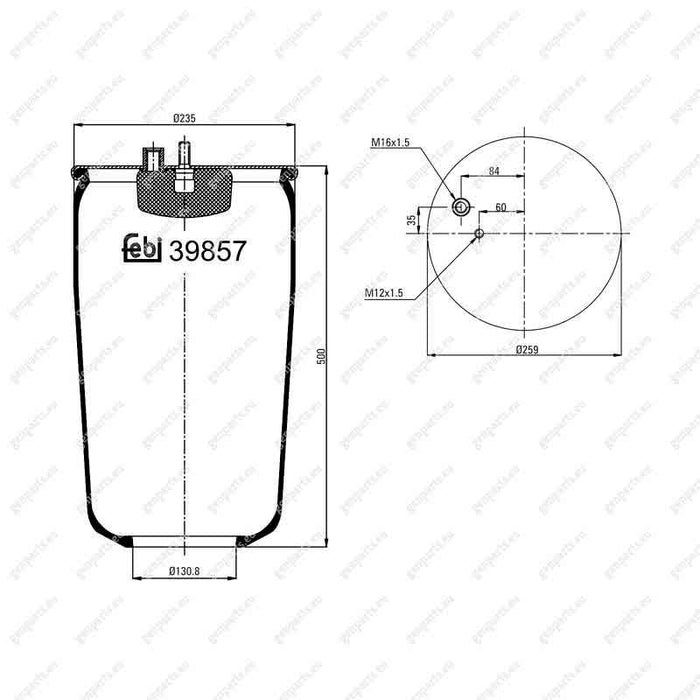 febi-39857-air-spring-81-43601-0160-81-43601-0160-81436010160